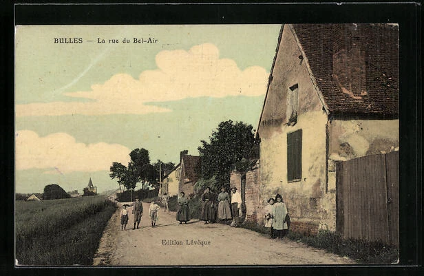 CPA Bulles, La rue du Bel-Air 1911