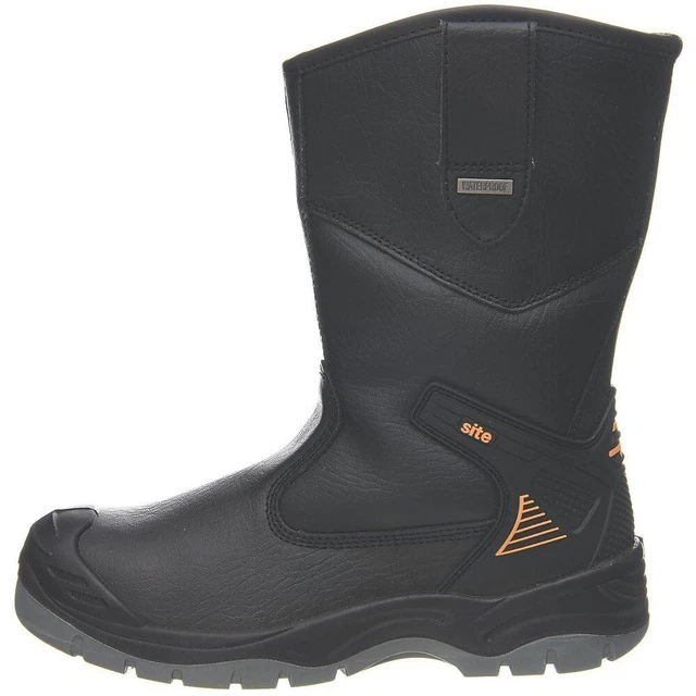 SITE HYDROGUARD SAFETY Rigger Work Boots Lined Steel Toe Black Uk