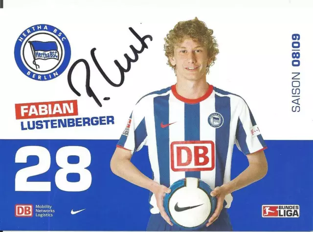 Fabian Lustenberger / Autogrammkarte Hertha BSC Berlin / Saison 2008-2009