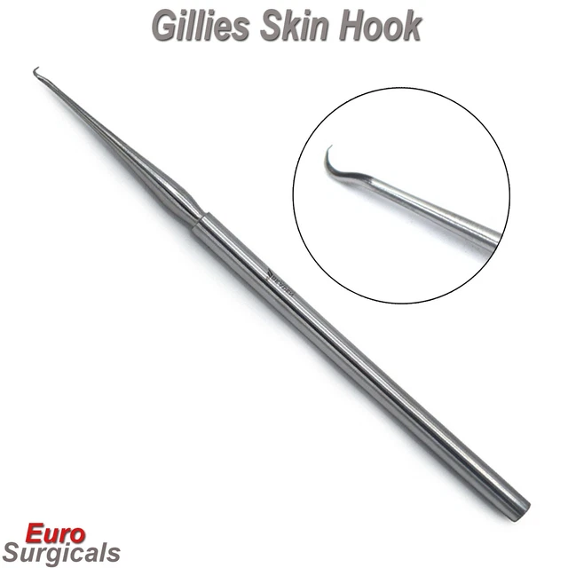 GILLIES SKIN HOOK Dermatology Dermal Surgical Veterinary Instruments CE