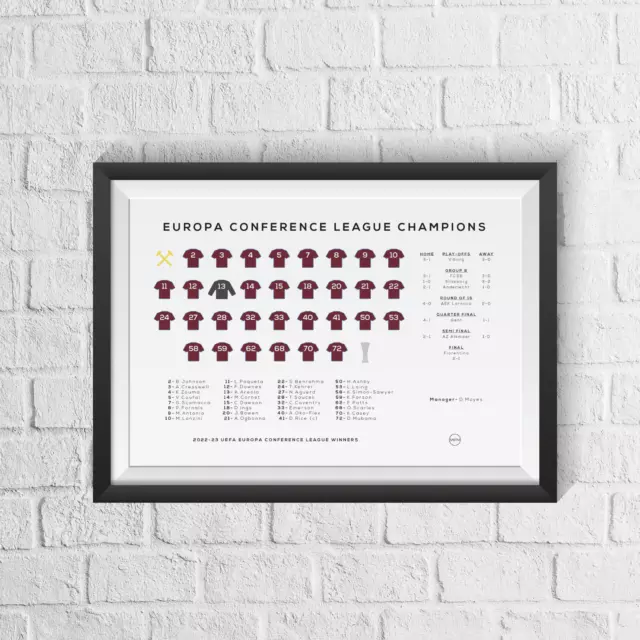 West Ham United Europa Conference League Winners Squad Print | West Ham Gift
