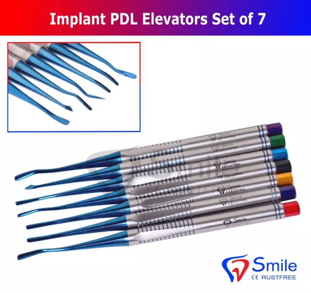 7 Bleu Racine Élévateur Luxant Pdl Dentaire Instruments Implant Titan Chirurgie