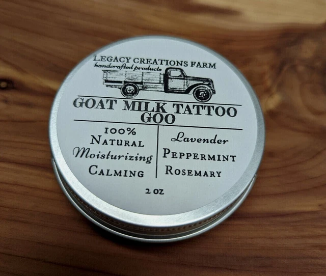 Legacy Creations Farm Goat Milk Tattoo Goo Handcrafted 100% Natural Moisturizing