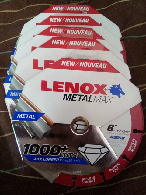 Lenox Metal Max Diamond Edge Cutoff Wheel 6 x.05 x 7/8"METALMAX  Lot Of 5 Blades