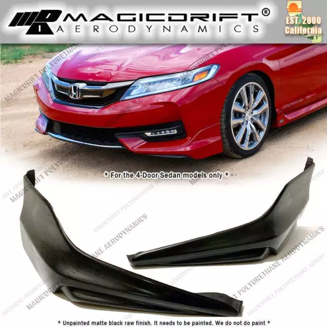 For 16 17 Honda Accord Sedan HFP Style Front Bumper Corner Splitters Body Kit