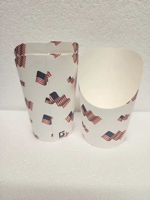 100 PCS 14 Oz Disposable French Fry Holder American Flag Paper Cones