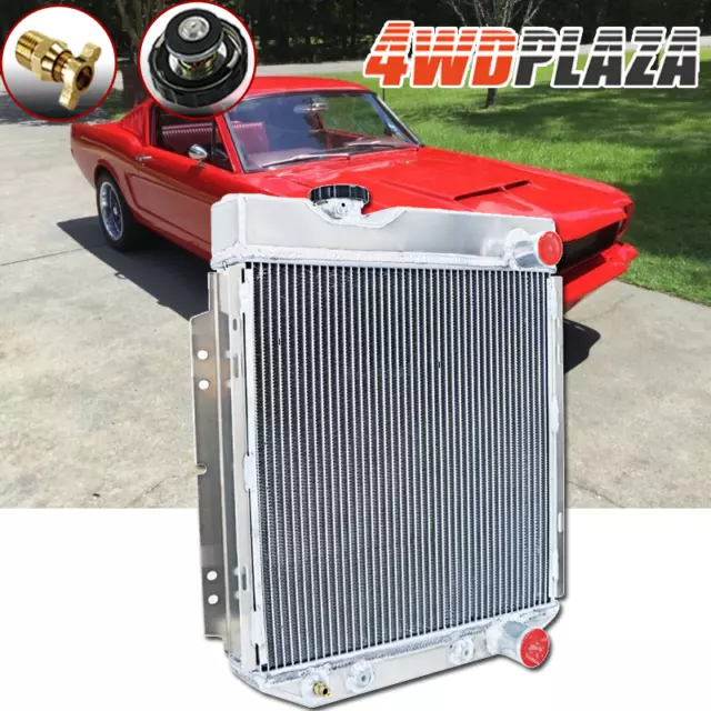 4 Row Aluminum Radiator For 1964 1965/66 Ford Mustang V8 289/302 Windsor AT MT