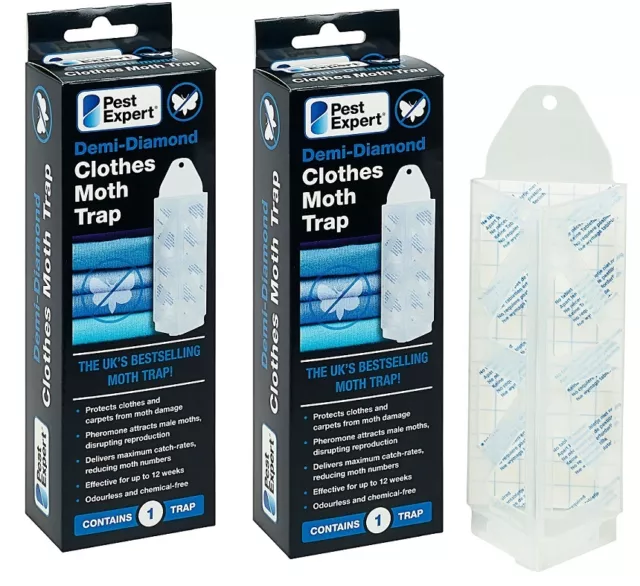 Pest Expert Clothes Moth Pheromone Trap Demi-Diamond (2x Holder & 2x Pads)