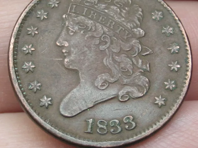 1833 Capped Bust Half Cent- XF Details