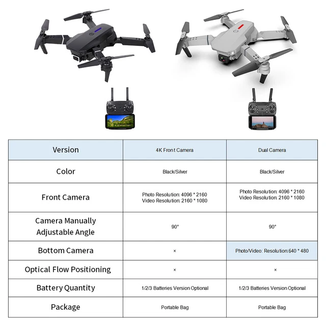 Drone 998 PRO Pieghevole Con Telecamera 4K FPV: Ideale Per Principianti, Telecomando Wi-Fi Incluso