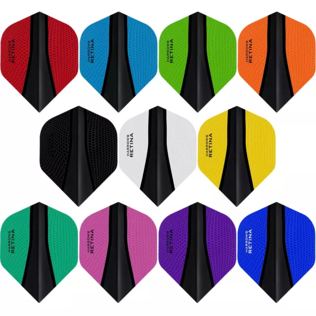 Harrows Retina X Dart Flights No 2 Standard Shape Plain Colours 5 Sets(15) Tough