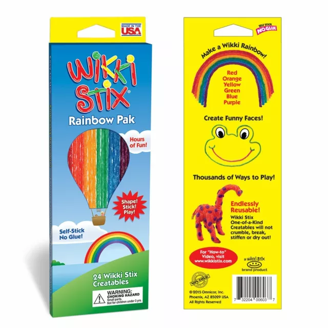 5X Wikki Stix Arcoiris Paquete - Manualidades Moldeables Ceroso Palos para Niños 2