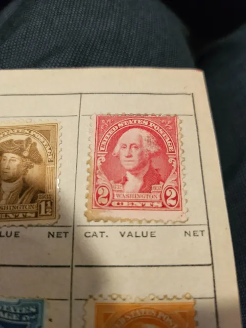 Gorgeous 1932 George Washington 2 Cent Carmine Stamp Only Uncanceled.
