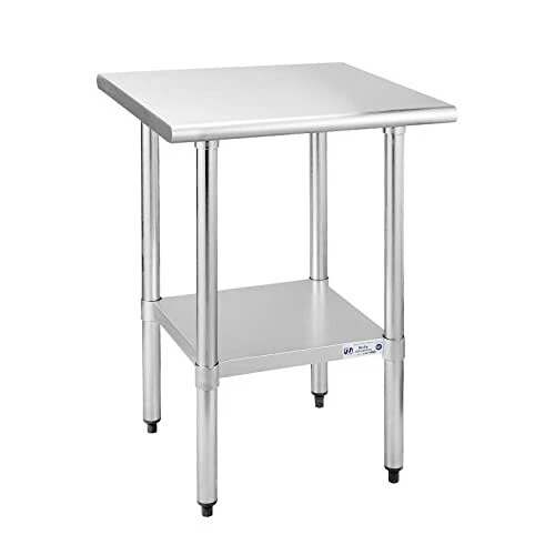 Stainless Steel Table for Prep & Work 24 x 24 Inches, NSF Heavy Duty Table