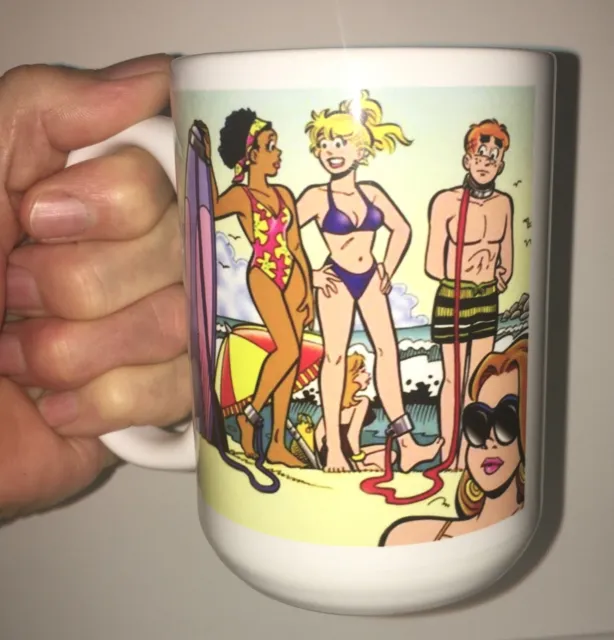 Archie & Betty Awkward ON A LEASH Comic Book Cover LARGE 15 Oz White Ceramic Mug