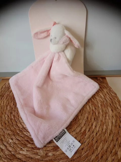 Mon petit doudou lapin blanc pois mouchoir rose Maisons du monde neuf