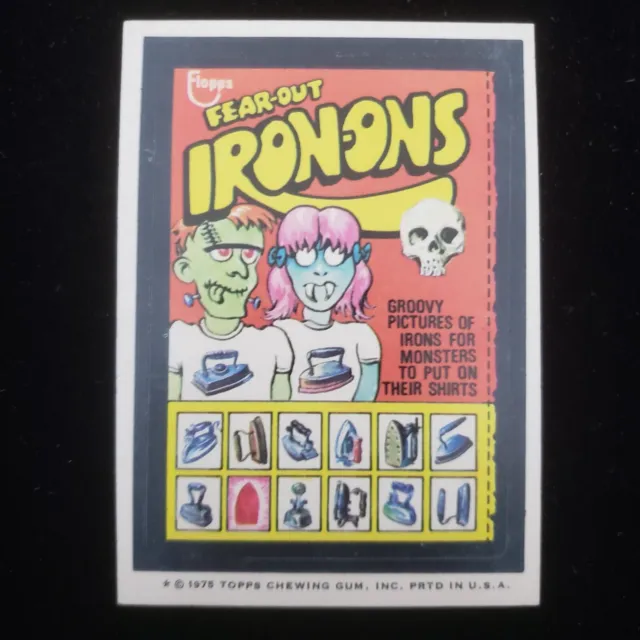 1975 Topps Original  Wacky Packages 15th Series Card sticker Fear Out Iron Ons