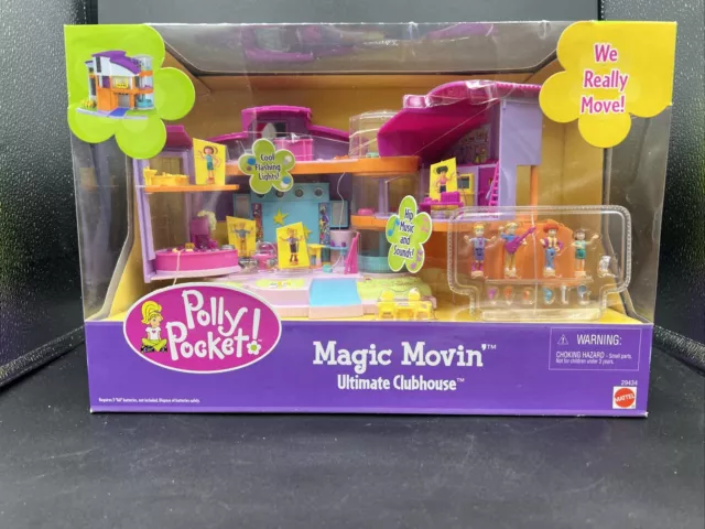 2000 Polly Pocket Mattel #29434 MAGIC MOVIN' ULTIMATE CLUBHOUSE NOS sealed