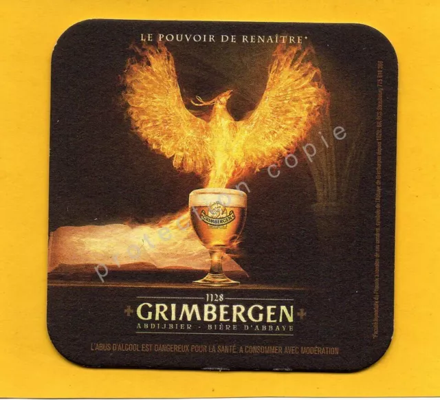 ancien sous-bock Bière  GRIMBERGEN coaster bierdeckel beermat