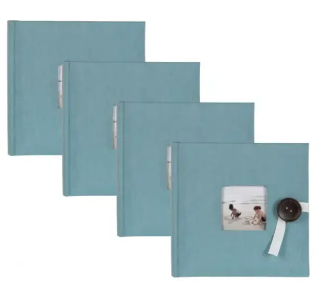 Paquete de 4 álbumes de fotos azul azulado contiene 200 fotos 4x6 (100 5x7)