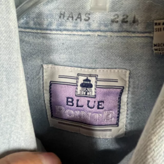 VTG Blue Pointe Shirt Mens XL Blue Denim Button Up Woodward Dream Cruse 1997 90s 2