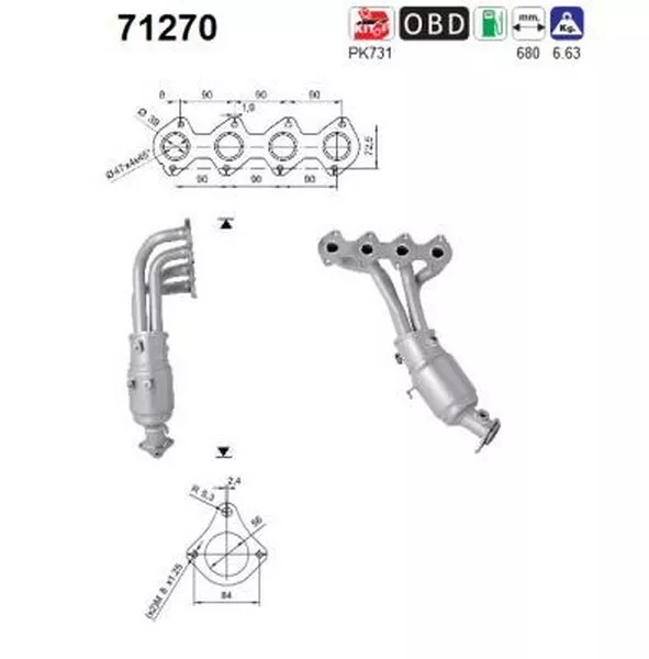 120 KW 163 CV CATALIZZATORE PER Mercedes SLK R171 200 Kompressor