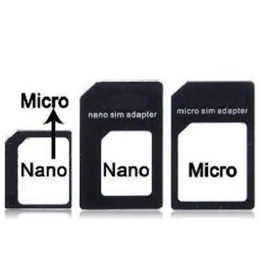 Kit 3 adaptateurs Micro-SIM Nano-SIM pour iphone 4 5 6 + clé extraction offerte