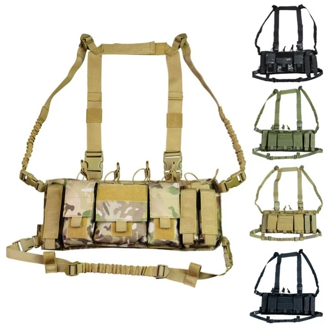 TACTICAL TROJAN CHEST Rig Utility Vest Pistol Mag Gps Pouch Airsoft ...