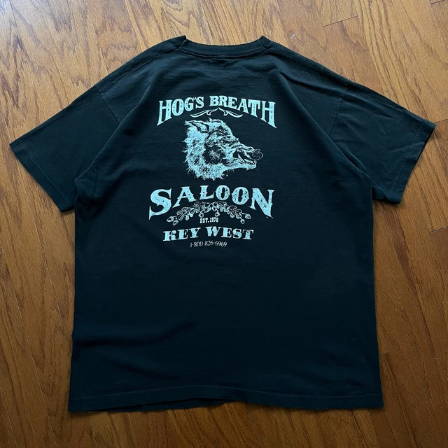 Vintage 90’s Hogs Breath Saloon Key West Biker Bar Single stitch Size XL