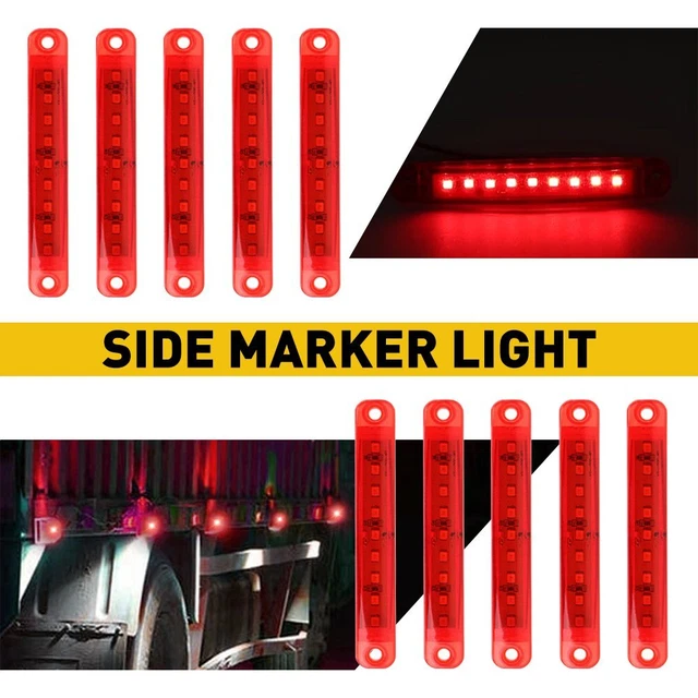 10pc LED Side Marker Indicators Lights Waterproof Red for Car Truck SUV Cool ANE