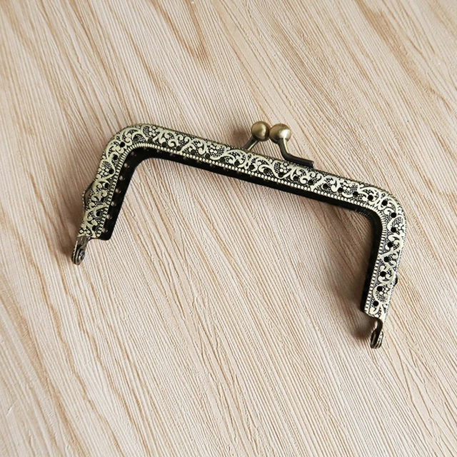 8,5 cm De Colección Cartera Marco Bolsa Suministros de Fabricación Cuentas Hebilla Bloqueo