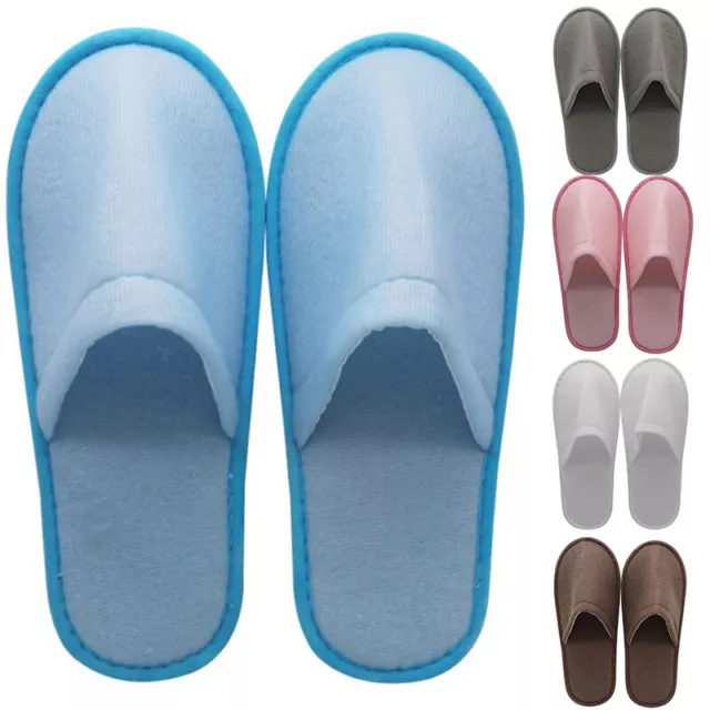 Colorful Towelling Hotel Slippers Closed Toe Terry Spa Guest Slippers