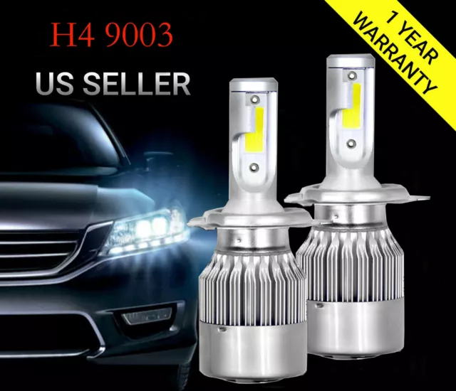 2X H4 LED Headlight Bulbs Kit 6000K Fit For 1992-2003 Honda Civic EK9 Hi/Lo Beam