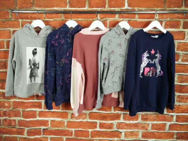 Girls Bundle Age 8-10 Years Zara Next H&M Sweat Pullover Hoodie Unicorn 140Cm