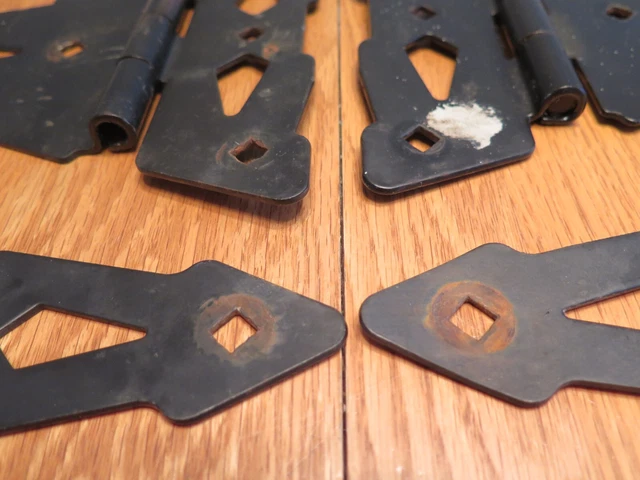 T Strap Barn Door Gate Shed Hinges 10.5" x 7.75" Set of Four Salvage Vintage 7