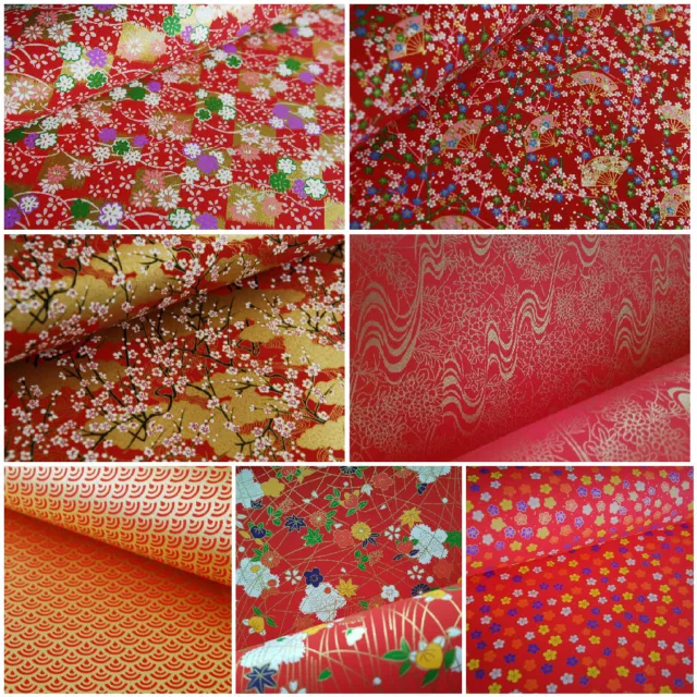 Traditional Japanese Chiyogami Washi Yuzen Paper Sheets 61x45cm ~ 34 RED Designs