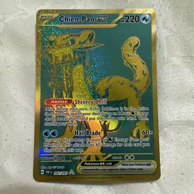 Chien-Pao ex 242/091 Hyper Rare Gold Pokémon Card SV Paldean Fates PTCG NM