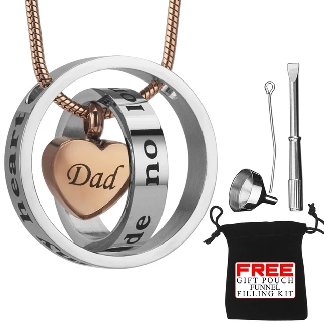 Collar Urn Cremation Joyería Cenizas Colgantes For Papá Memorial Locket Rosa Oro