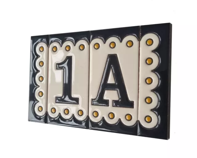 Soto M-3 Spanish Hand-painted Ceramic 11 x 5.5 cm or 2.16 x 4.33" House Numbers