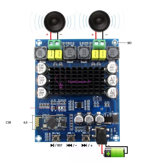 120W x 2 TPA3116D2 Wireless Bluetooth 4.0 Audio Receiver Digital Amplifier Board