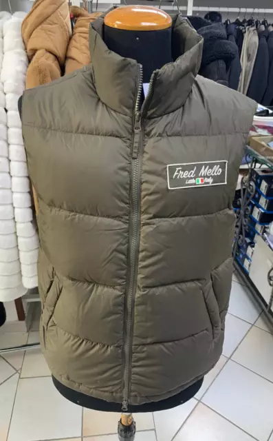 SMANICATO PIUMINO GIUBBOTTO uomo Fred Mello tg M L marrone tasche