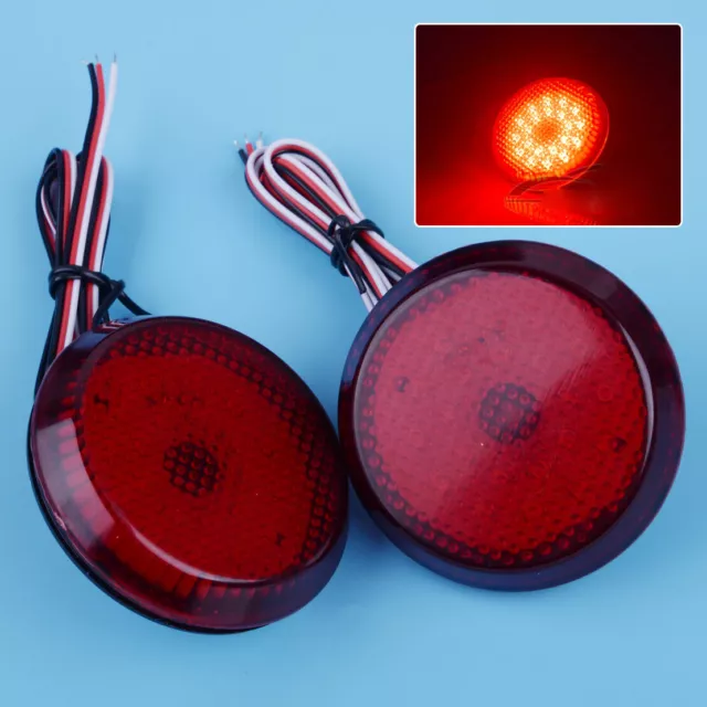 2X Red LED Rear Bumper Reflector Lights fit for Toyota Sienna Corolla Scion Juke