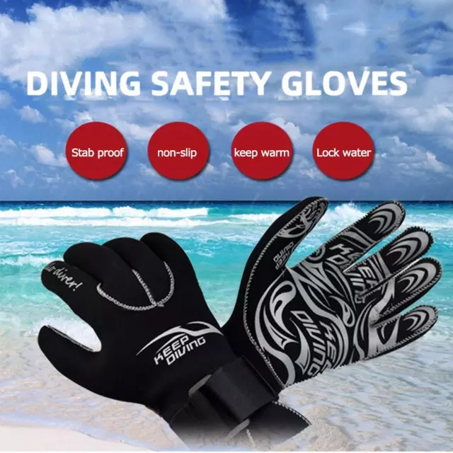 1 Pair Waterproof 3mm Neoprene Adults Swimming Diving Gloves for Surfing Skiing