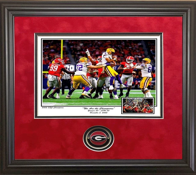GEORGIA BULLDOGS FOOTBALL 2022 SEC WE ARE THE CHAMPIONS VS LSU PRINT FRAMED seal