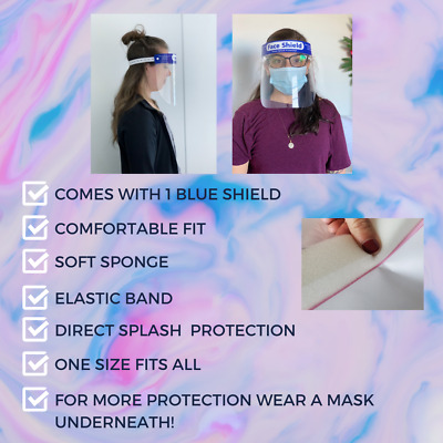 Blue Safety Shield | Full Face Coverage | Washable | Reusable | USA Stock 3