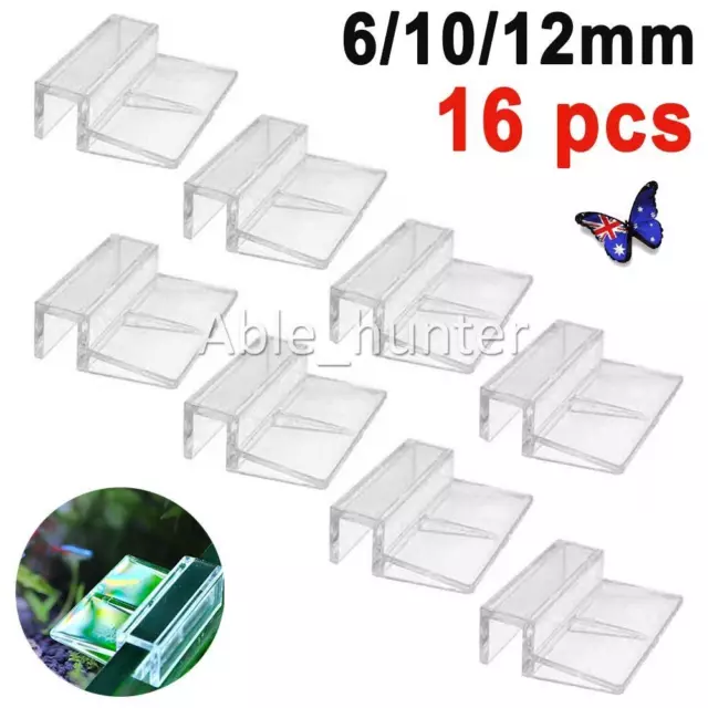 16Pcs 6/10/12mm Aquarium Lid Holder Fish Tank Glass Cover Bracket Clip Clamp HOT