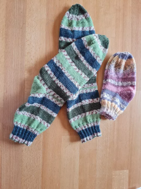 Handgestrickte Socken/Wollsocken Gr. 38/39 und ein paar Socken für Kleinkinder