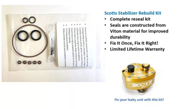 For Scotts Steering Stabilizer Damper Rebuild Repair Kit - Upgraded!