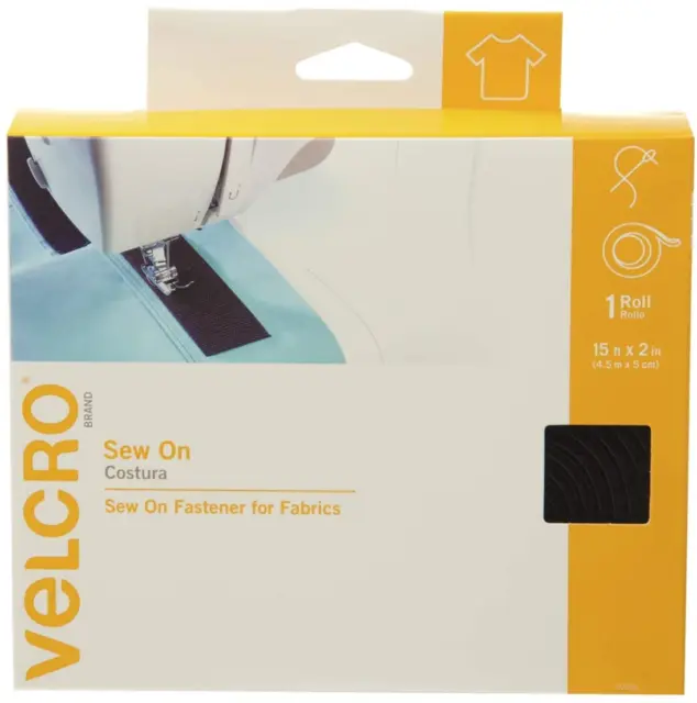 VELCRO Brand Sew On Fasteners, 15ft Bulk Pack Hook and Loop Fastener, White