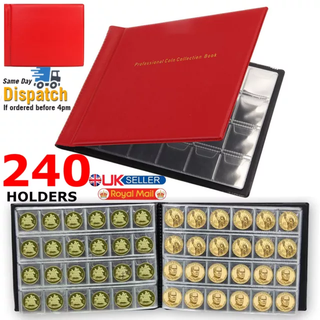 240 Coin Album Penny Money Storage Book Case Folder Holder Collecting Collection